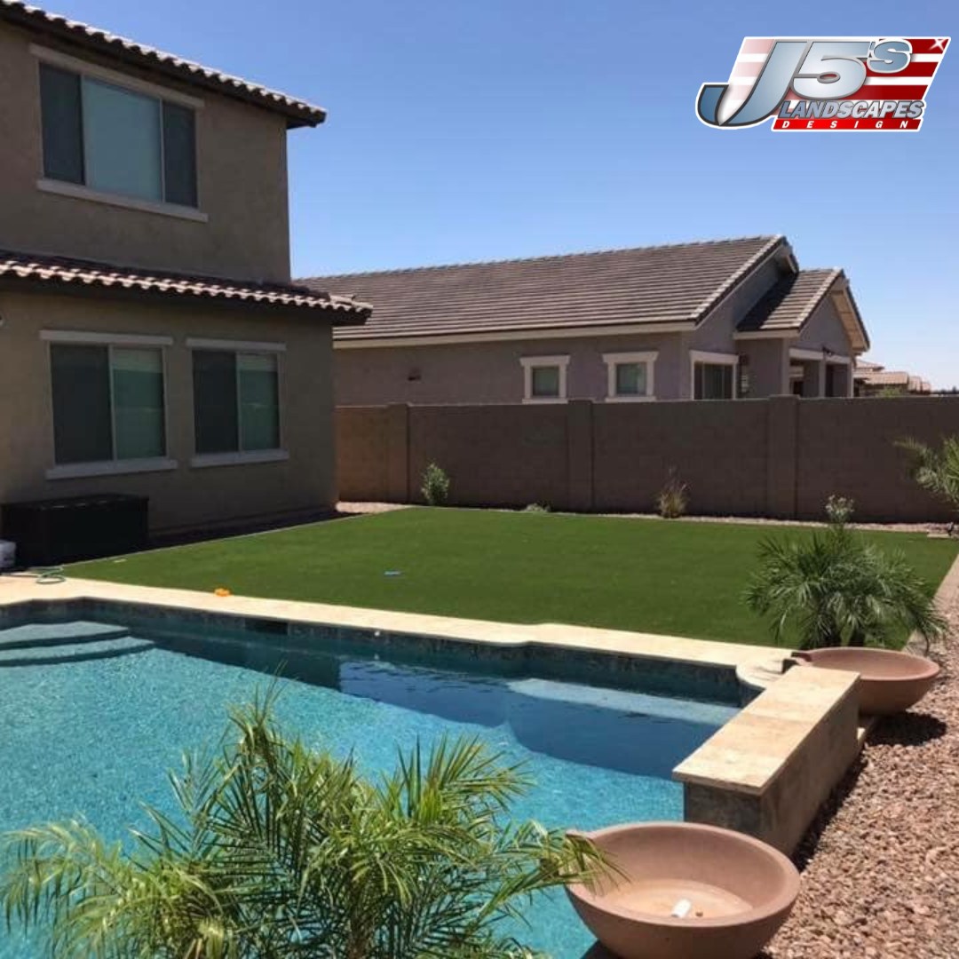 Full backyard hardscaping project by J5's Landscape Design